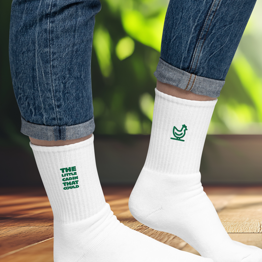 CHICKEN & LOGO EMBROIDERED CREW SOCKS