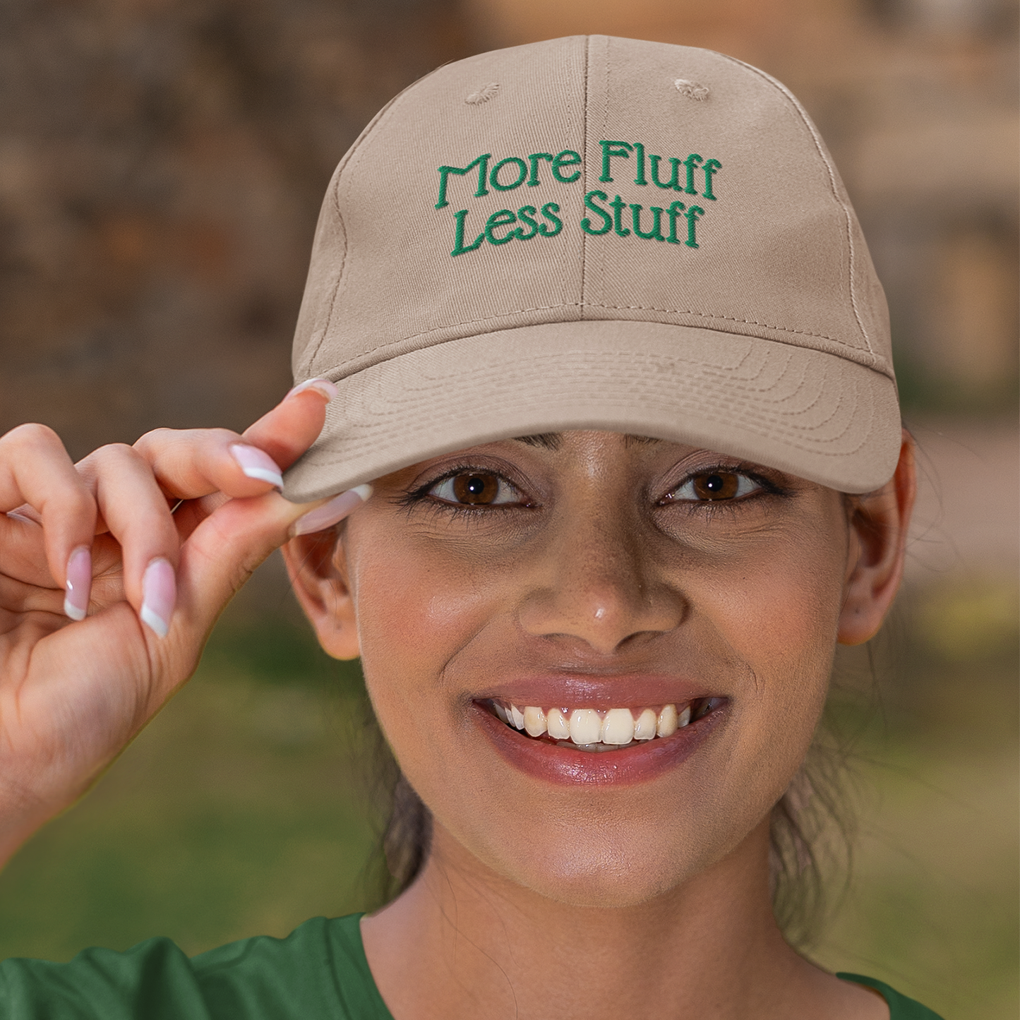 MORE FLUFF LESS STUFF EMBROIDERED CLASSIC DAD HAT