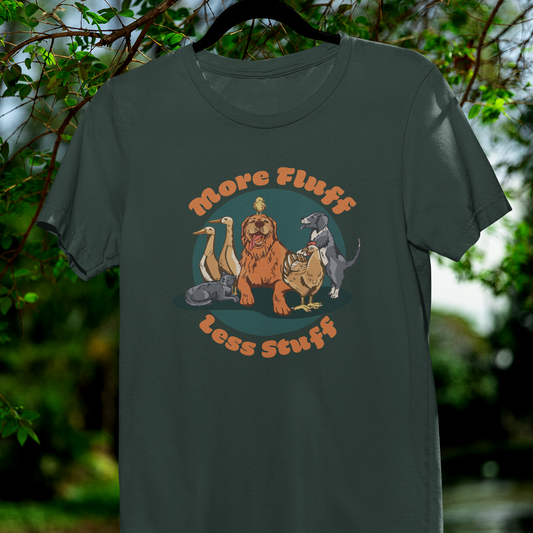 MORE FLUFF LESS STUFF ANIMALS UNISEX OVERSIZED BOXY TEE